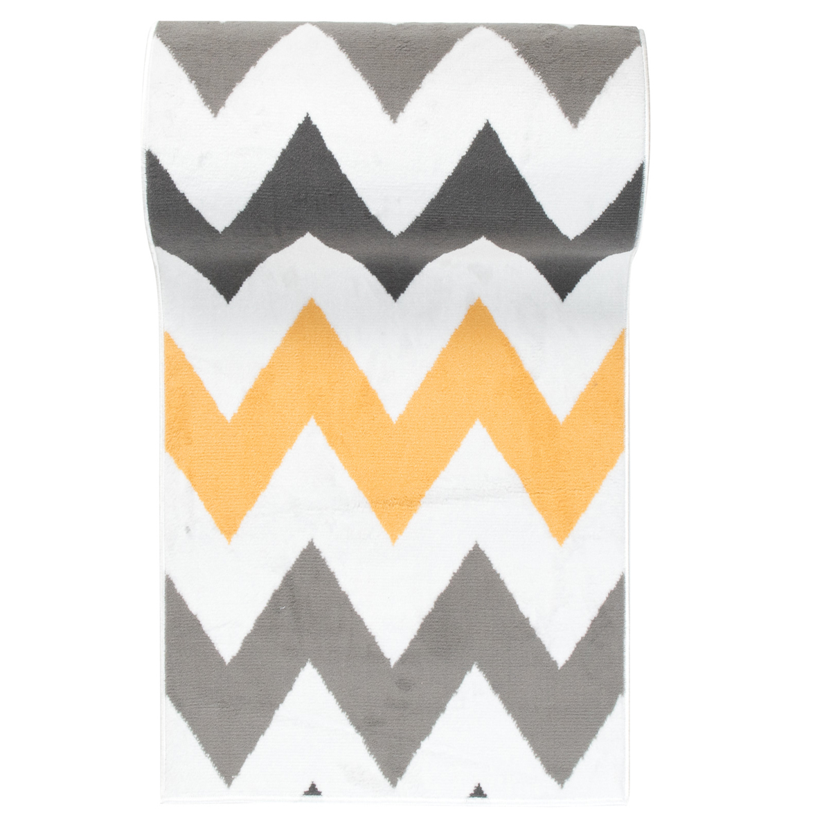 Covor Traversă Maya Gri Galben Geometric ZigZag