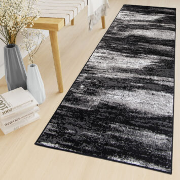 Covor Traversă Maya Gri Negru Abstract
