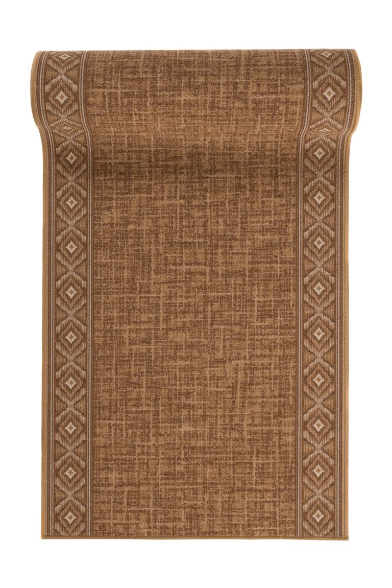 Covor Traversă Antiderapant Maro Rombe