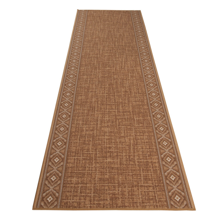 Covor Traversă Antiderapant Maro Rombe