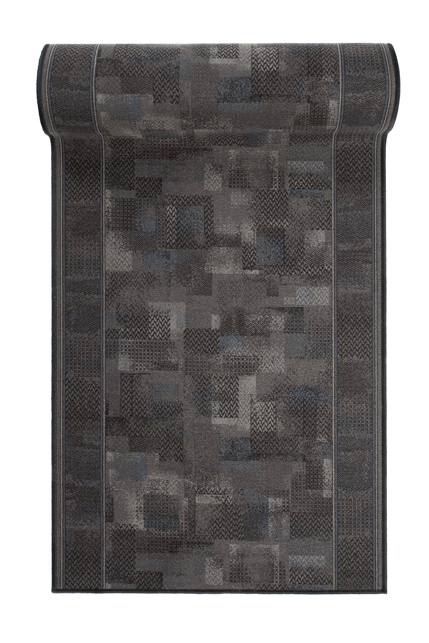 Covor Traversă Antiderapant Gri Închis Albastru Închis