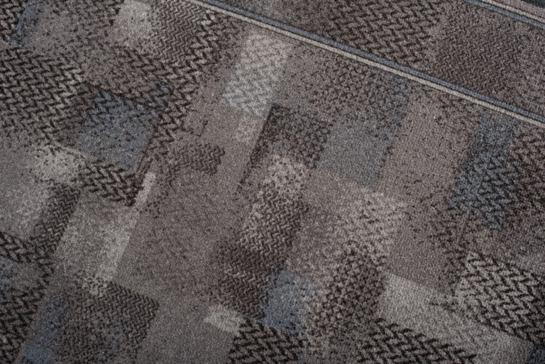 Covor Traversă Antiderapant Gri Închis Albastru Închis