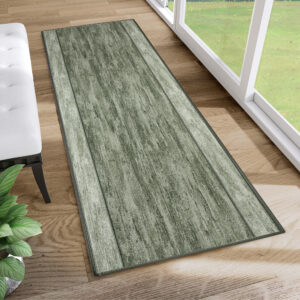 Covor Traversă Antiderapant Verde Ramă