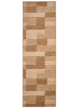 Covor Traversă Antiderapant Bej Geometric