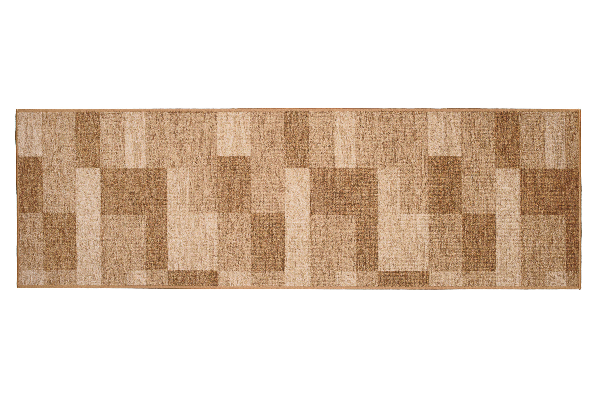 Covor Traversă Antiderapant Bej Geometric