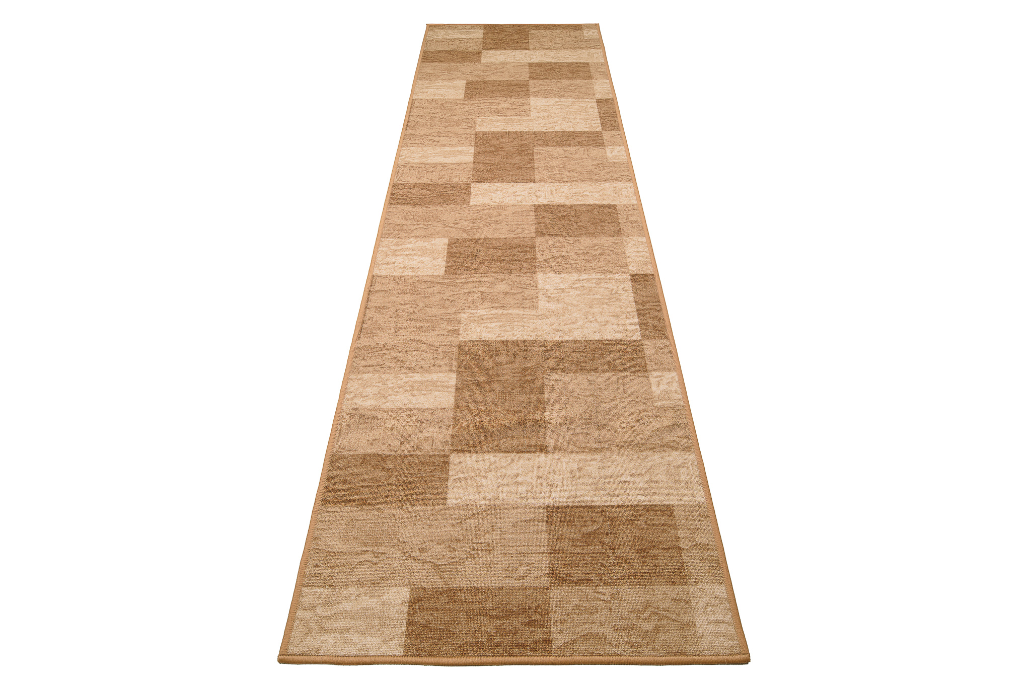 Covor Traversă Antiderapant Bej Geometric