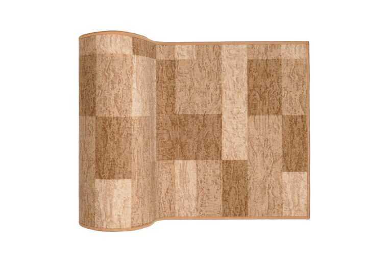 Covor Traversă Antiderapant Bej Geometric