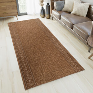 Covor Traversă Antiderapant Maro Rombe