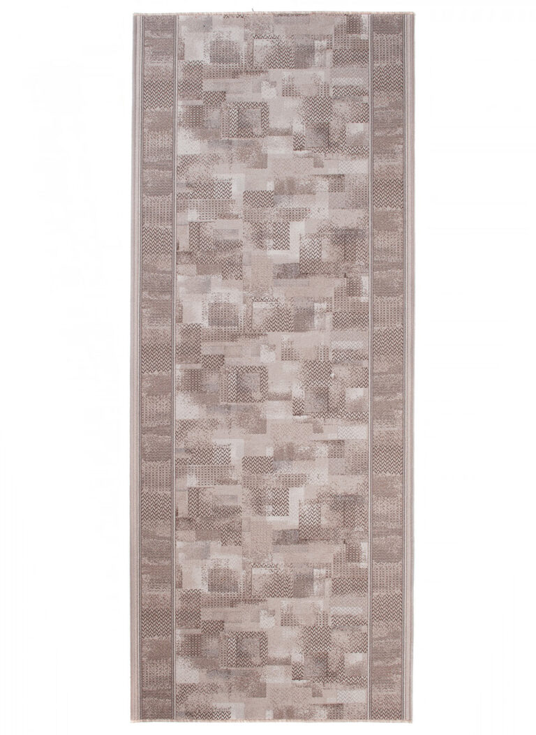 Covor Traversă Antiderapant Bej Patchwork