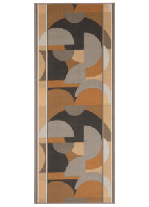 Covor Traversă Antiderapant Maro Gri Semicercuri