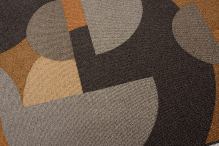 Covor Traversă Antiderapant Maro Gri Semicercuri