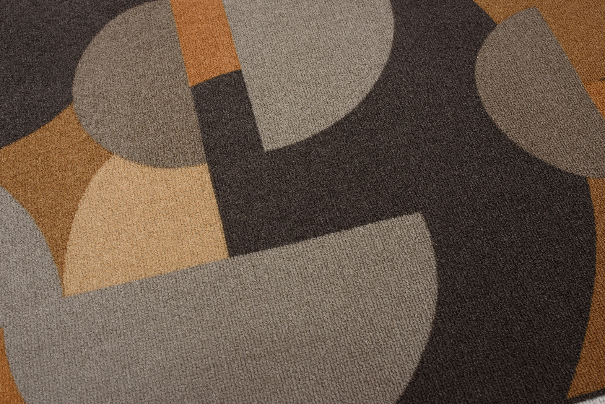 Covor Traversă Antiderapant Maro Gri Semicercuri