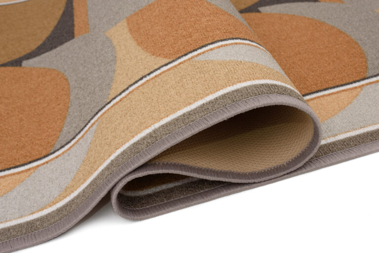 Covor Traversă Antiderapant Maro Gri Semicercuri