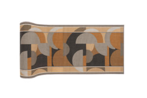 Covor Traversă Antiderapant Maro Gri Semicercuri