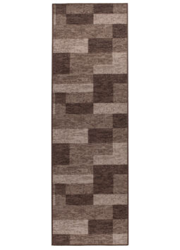 Covor Traversă Antiderapant Maro Geometric