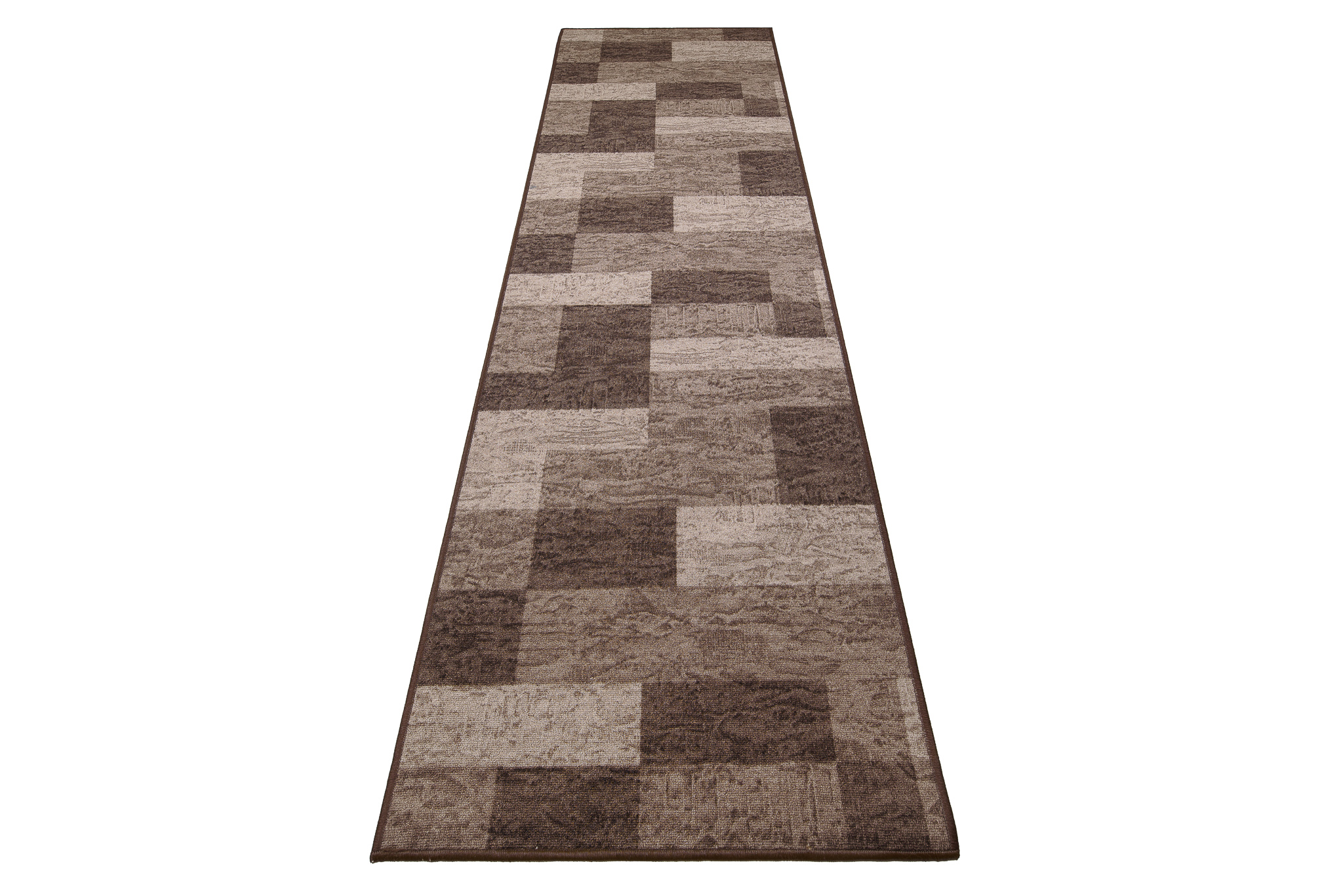 Covor Traversă Antiderapant Maro Geometric