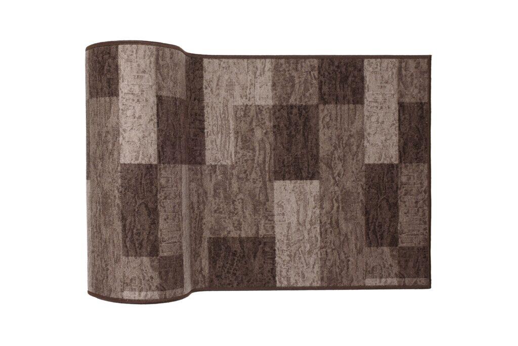 Covor Traversă Antiderapant Maro Geometric