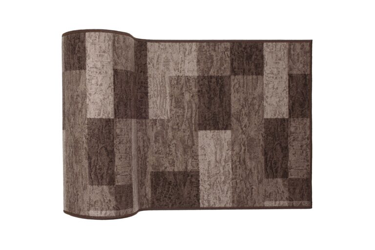 Covor Traversă Antiderapant Maro Geometric