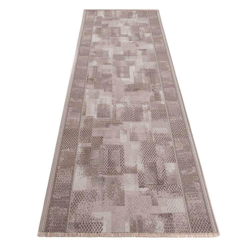 Covor Traversă Antiderapant Bej Patchwork