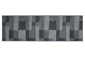 Covor Traversă Antiderapant Gri Geometric