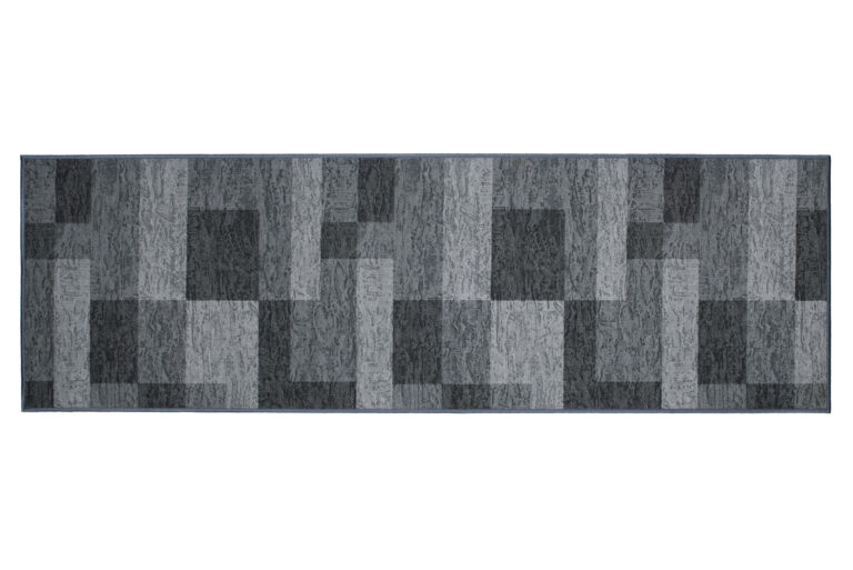 Covor Traversă Antiderapant Gri Geometric