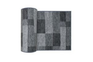 Covor Traversă Antiderapant Gri Geometric