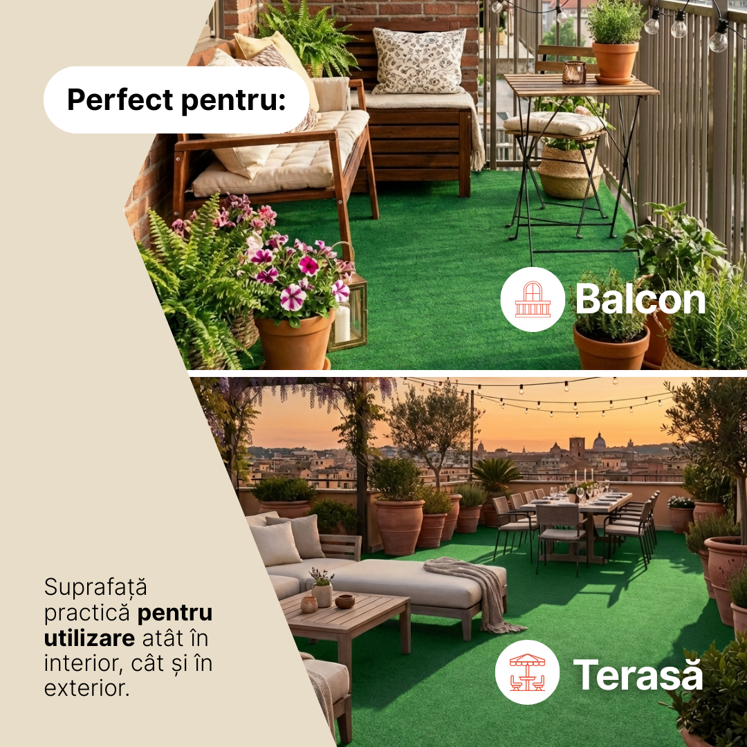 Gazon Artificial Garden Verde Deschis 7mm