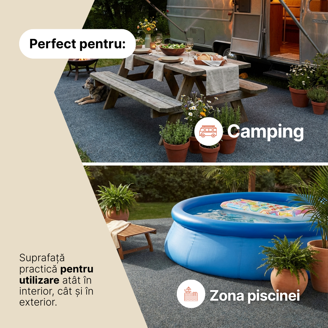 Gazon Artificial Garden Gri 7mm