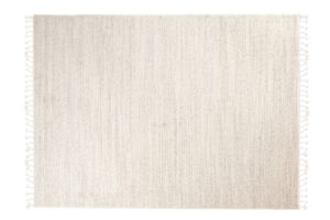 Covor Sari cu Franjuri Crem Deschis