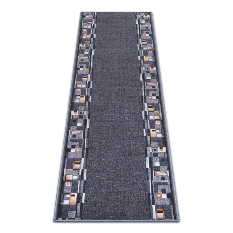 Covor Traversă Antiderapant Gri Închis Ramă