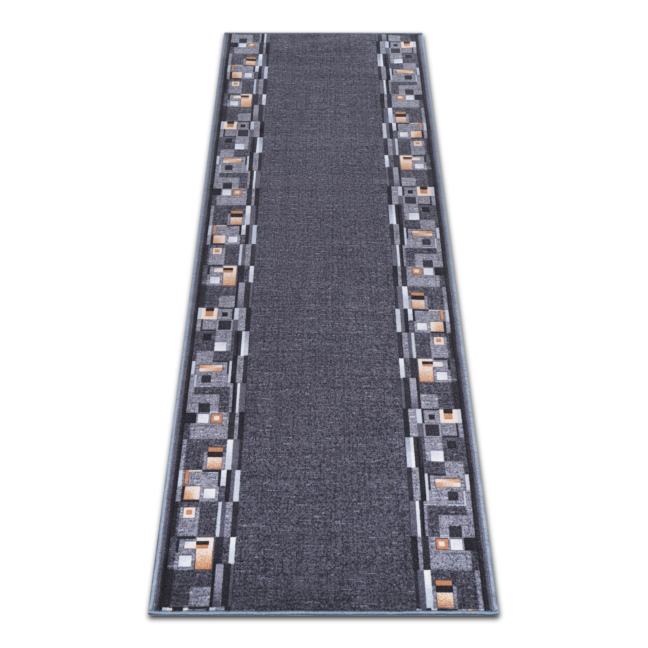 Covor Traversă Antiderapant Gri Închis Ramă