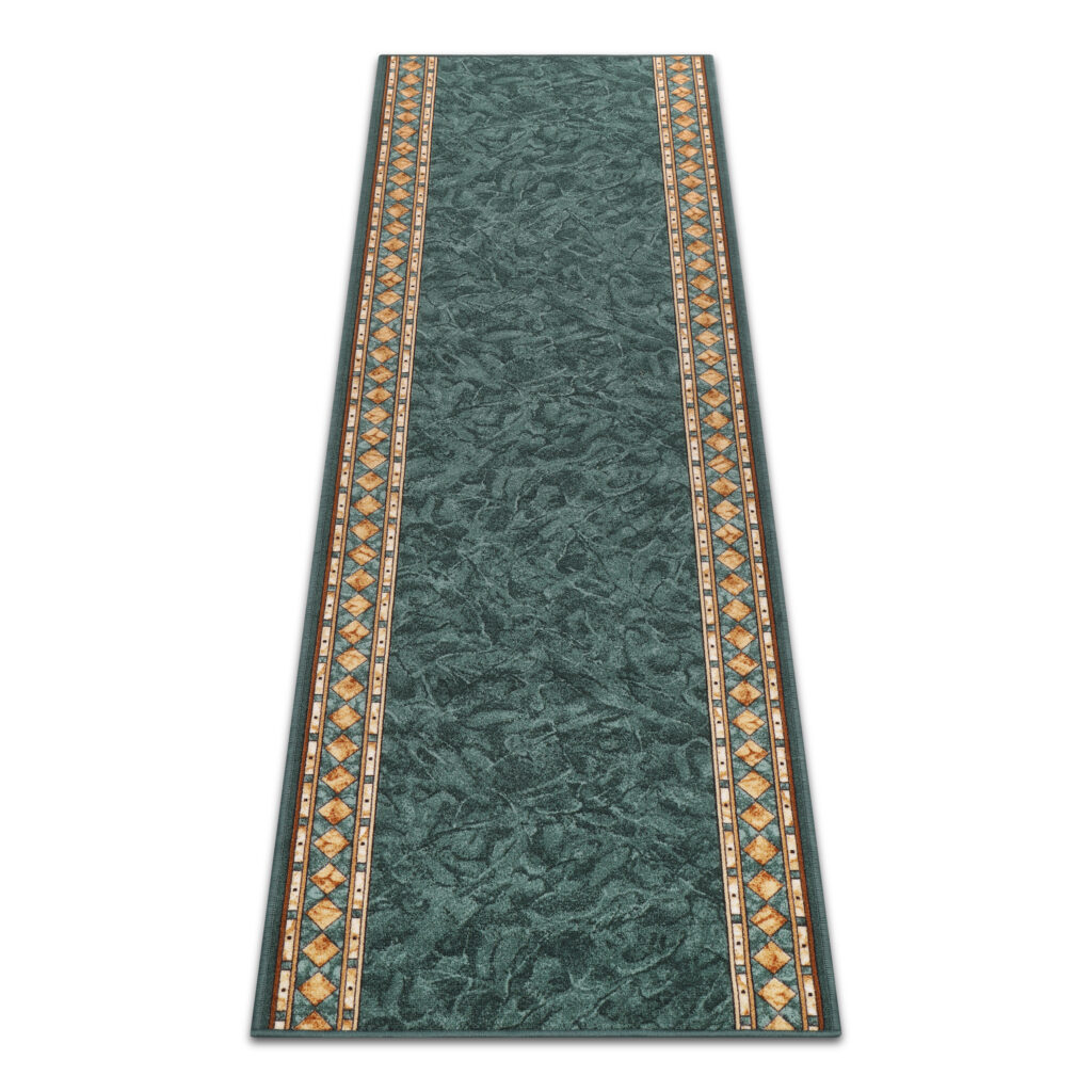 Covor Traversă Antiderapant Verde Ornamente