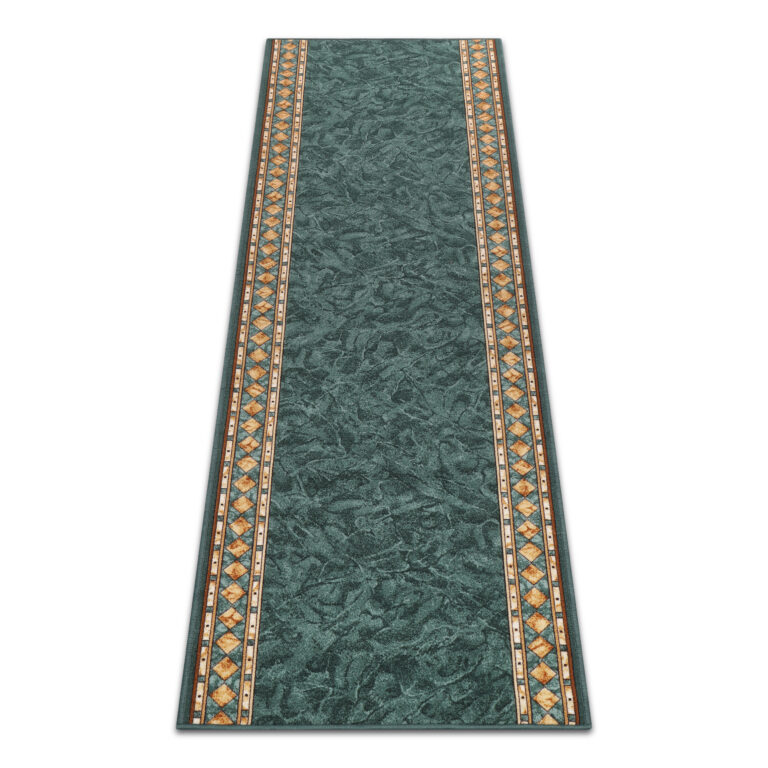 Covor Traversă Antiderapant Verde Ornamente