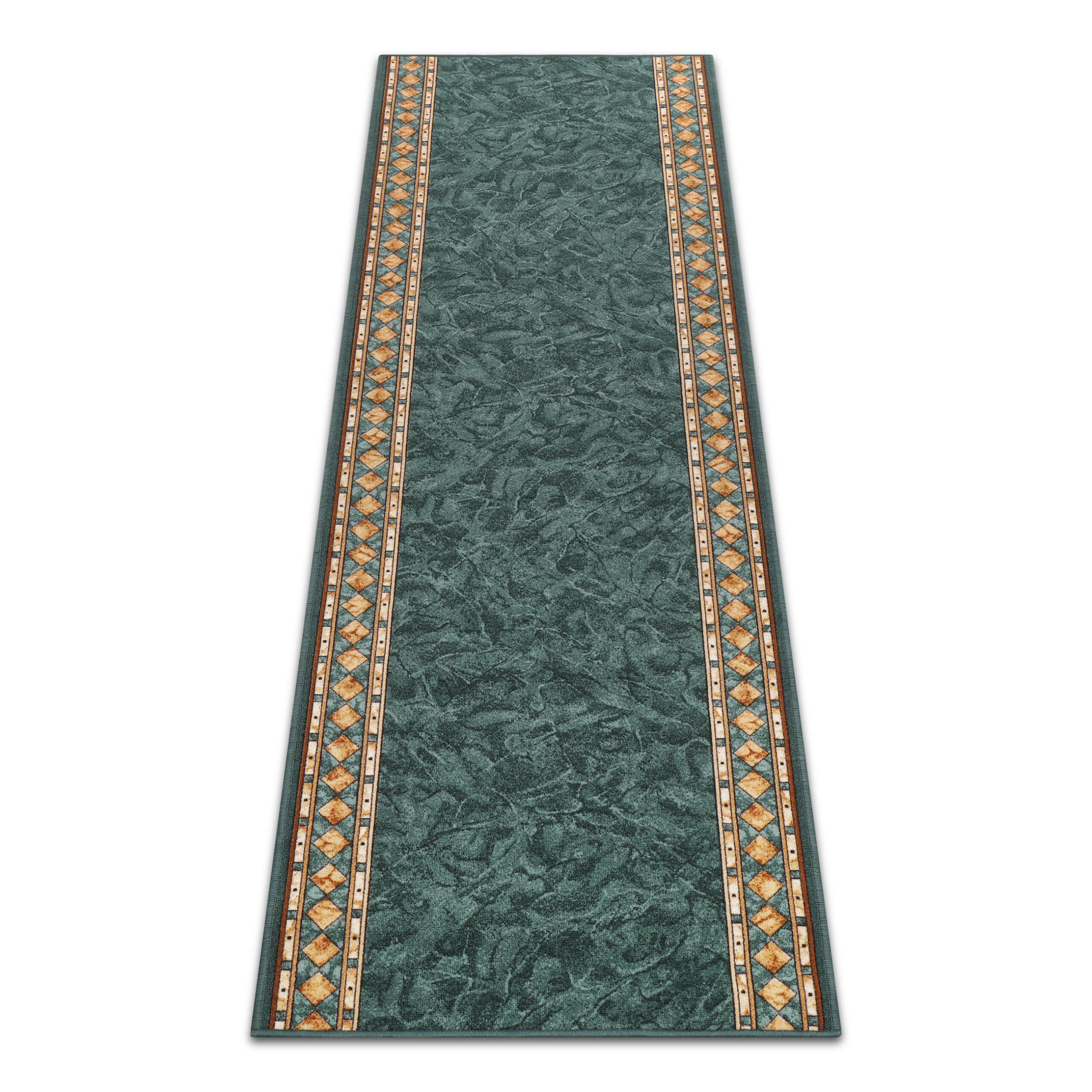 Covor Traversă Antiderapant Verde Ornamente