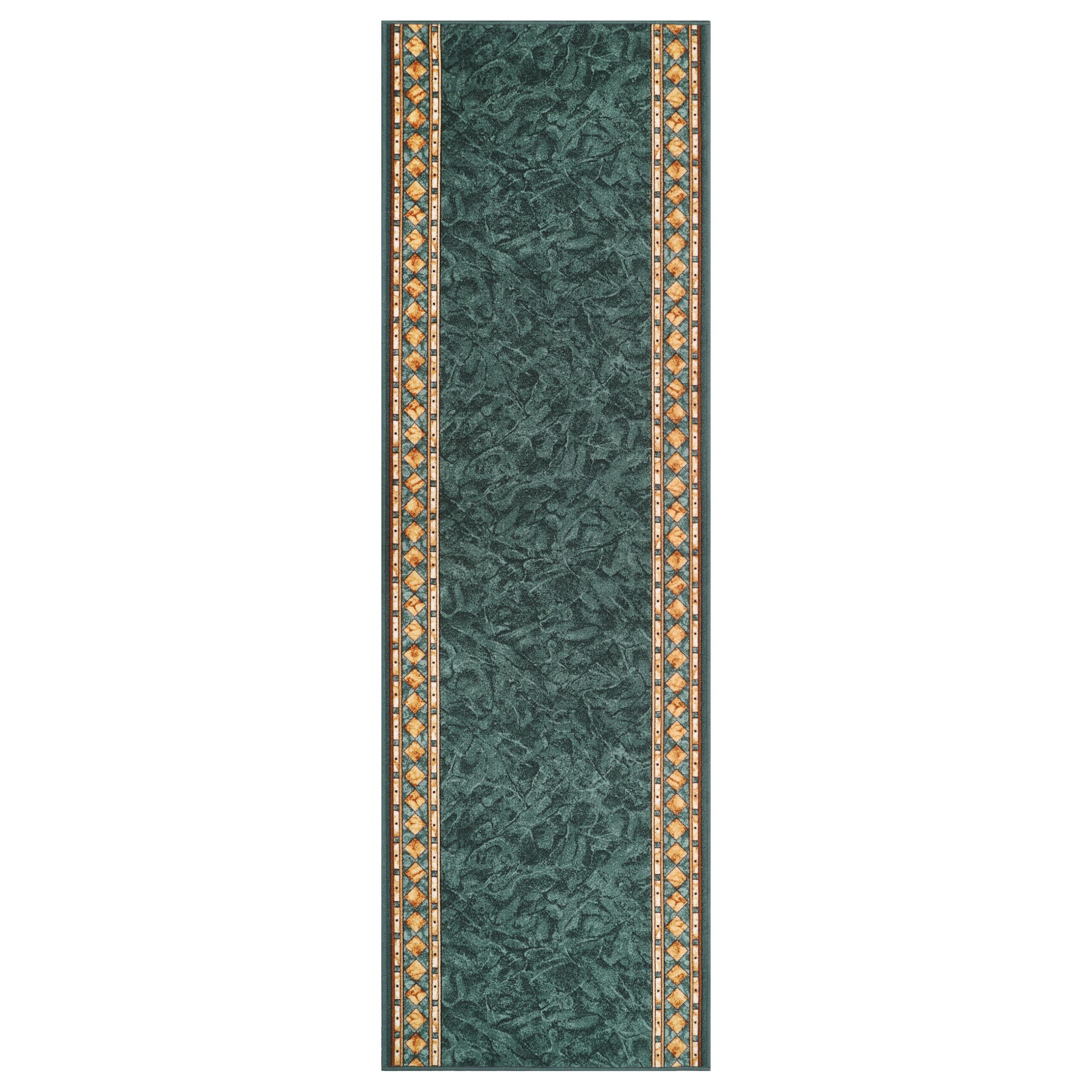 Covor Traversă Antiderapant Verde Ornamente