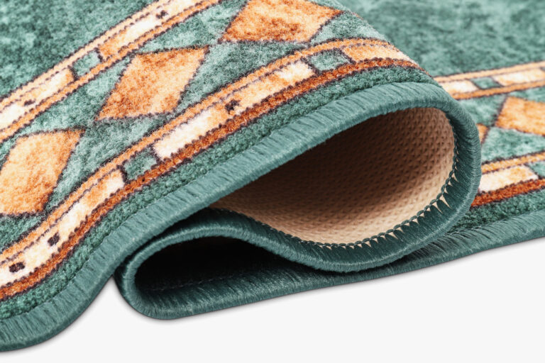 Covor Traversă Antiderapant Verde Ornamente