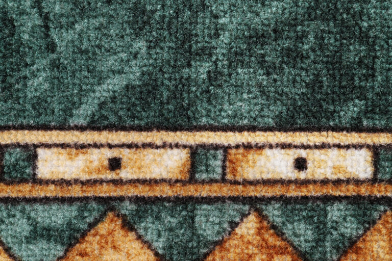 Covor Traversă Antiderapant Verde Ornamente