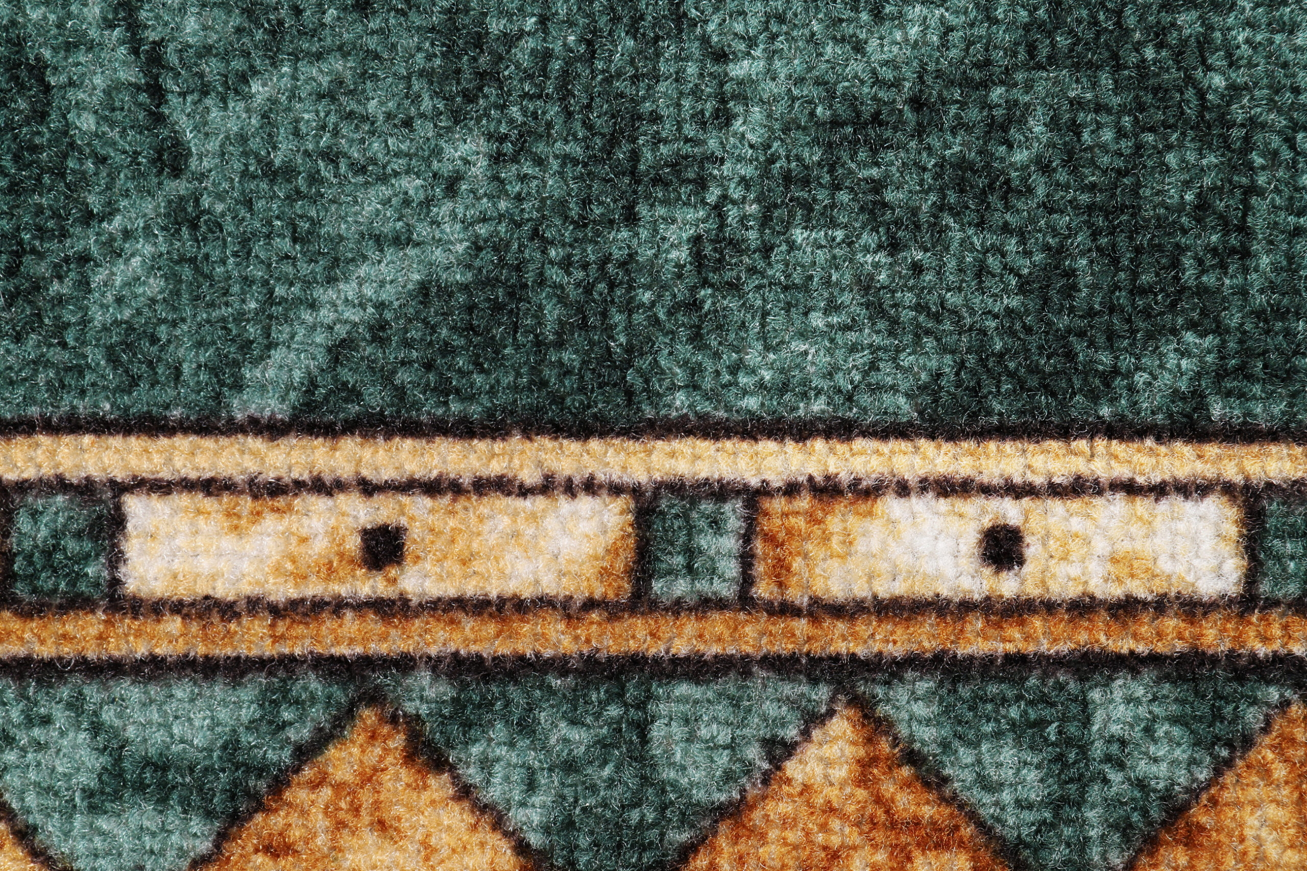 Covor Traversă Antiderapant Verde Ornamente