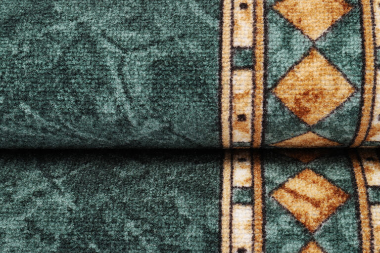 Covor Traversă Antiderapant Verde Ornamente