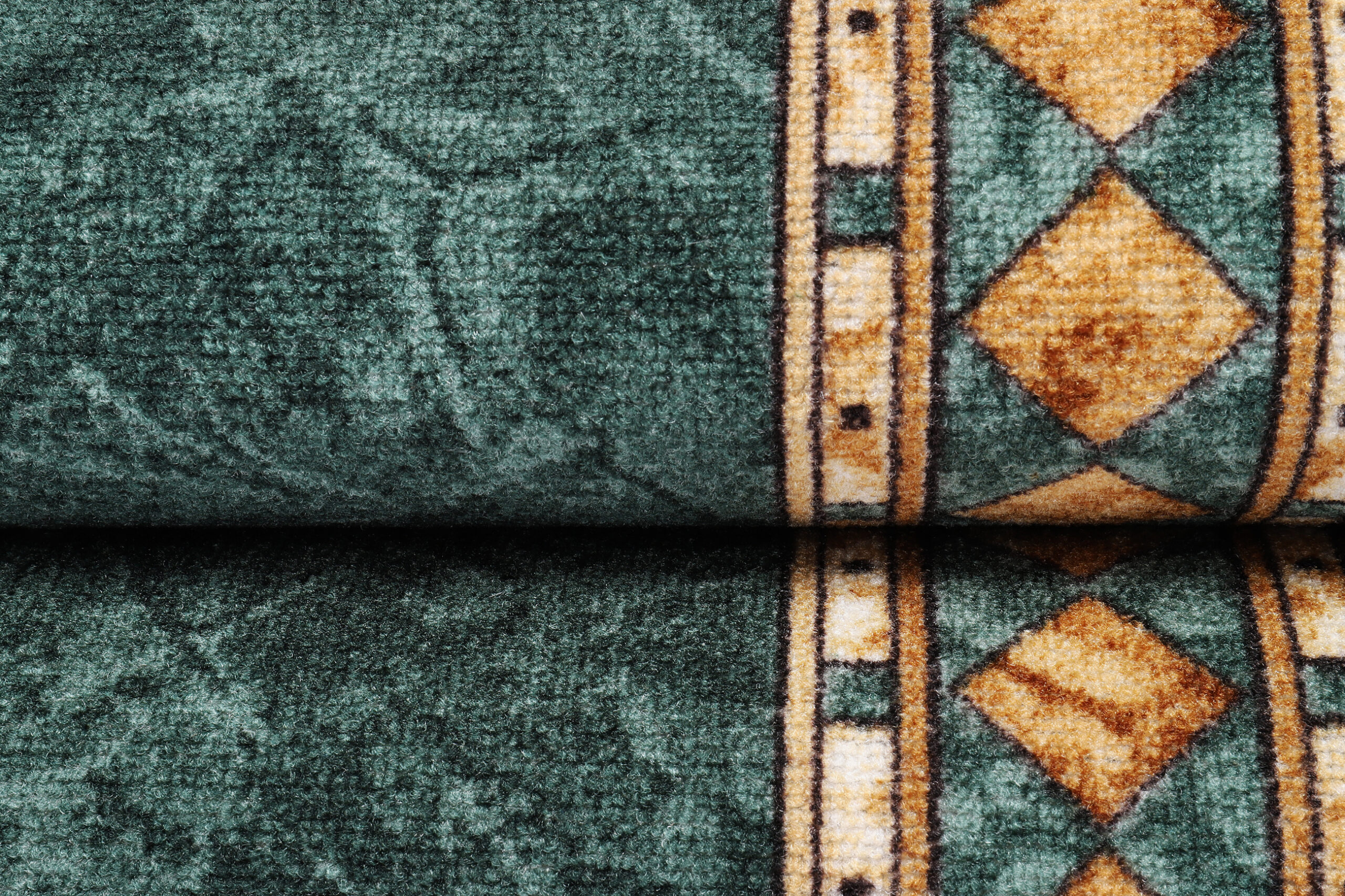 Covor Traversă Antiderapant Verde Ornamente