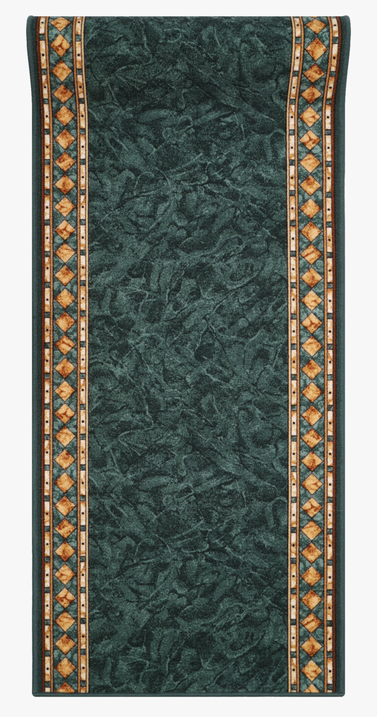 Covor Traversă Antiderapant Verde Ornamente