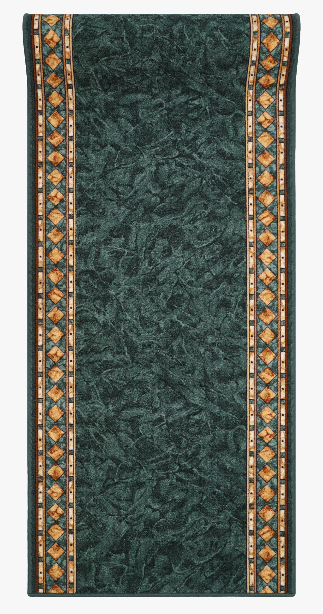 Covor Traversă Antiderapant Verde Ornamente