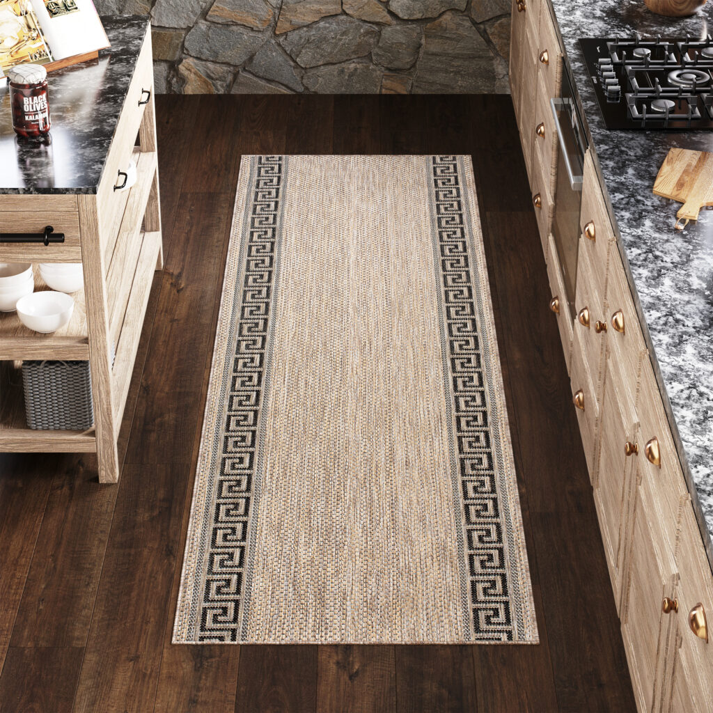 Covor Traversă Melissa Maro Negru ZigZag Indoor Outdoor