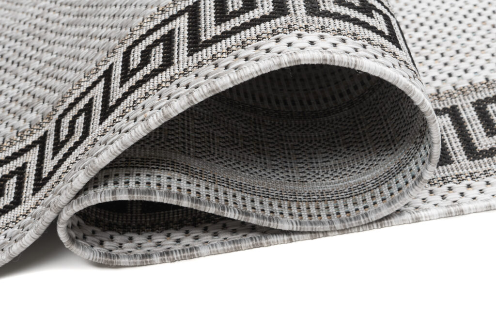 Covor Traversă Melissa Gri Negru ZigZag Indoor Outdoor