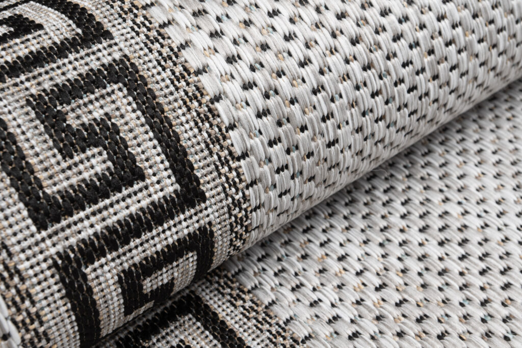 Covor Traversă Melissa Gri Negru ZigZag Indoor Outdoor