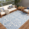 Covor Exterior Patio Albastru Ornamente