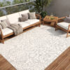 Covor Exterior Patio Gri Crem Ornamente