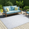 Covor Ibiza Outdoor reversibil impermeabil gri alb romburi