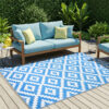 Covor Ibiza Outdoor reversibil impermeabil albastru închis alb
