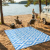 Covor Ibiza Outdoor reversibil impermeabil albastru închis alb